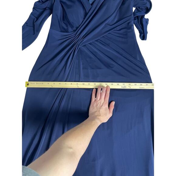 La Femme V-Neckline Longsleeve A-Line Dress in Navy, size 14, NWT - Picture 13 of 15